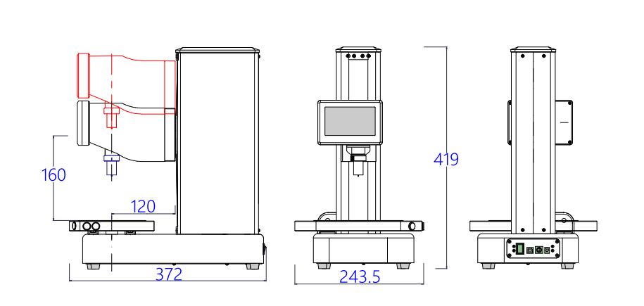 EHSC Motorized Shore Durometer Technical Drawing